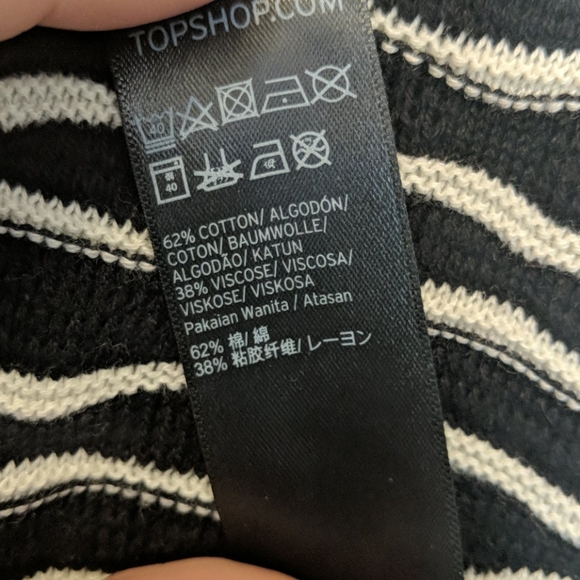 Topshop Wavy Striped Print Cotton Sweater - Picture 6 of 6
